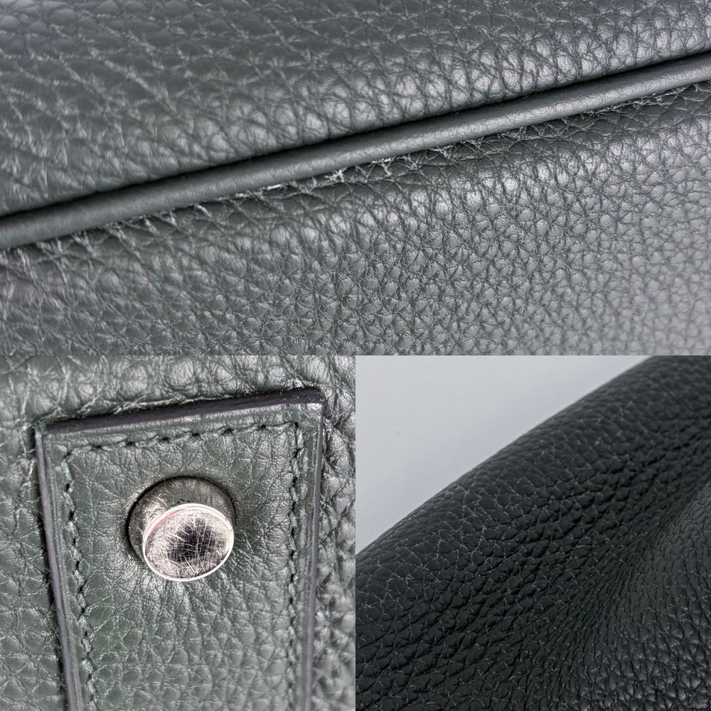 HERMES エルメス ハンドバッグ オータクロア40 2022年 鞄 かばん U刻印 トリヨン ダークグリーン シルバー金具 メンズ 2022年【中古品】