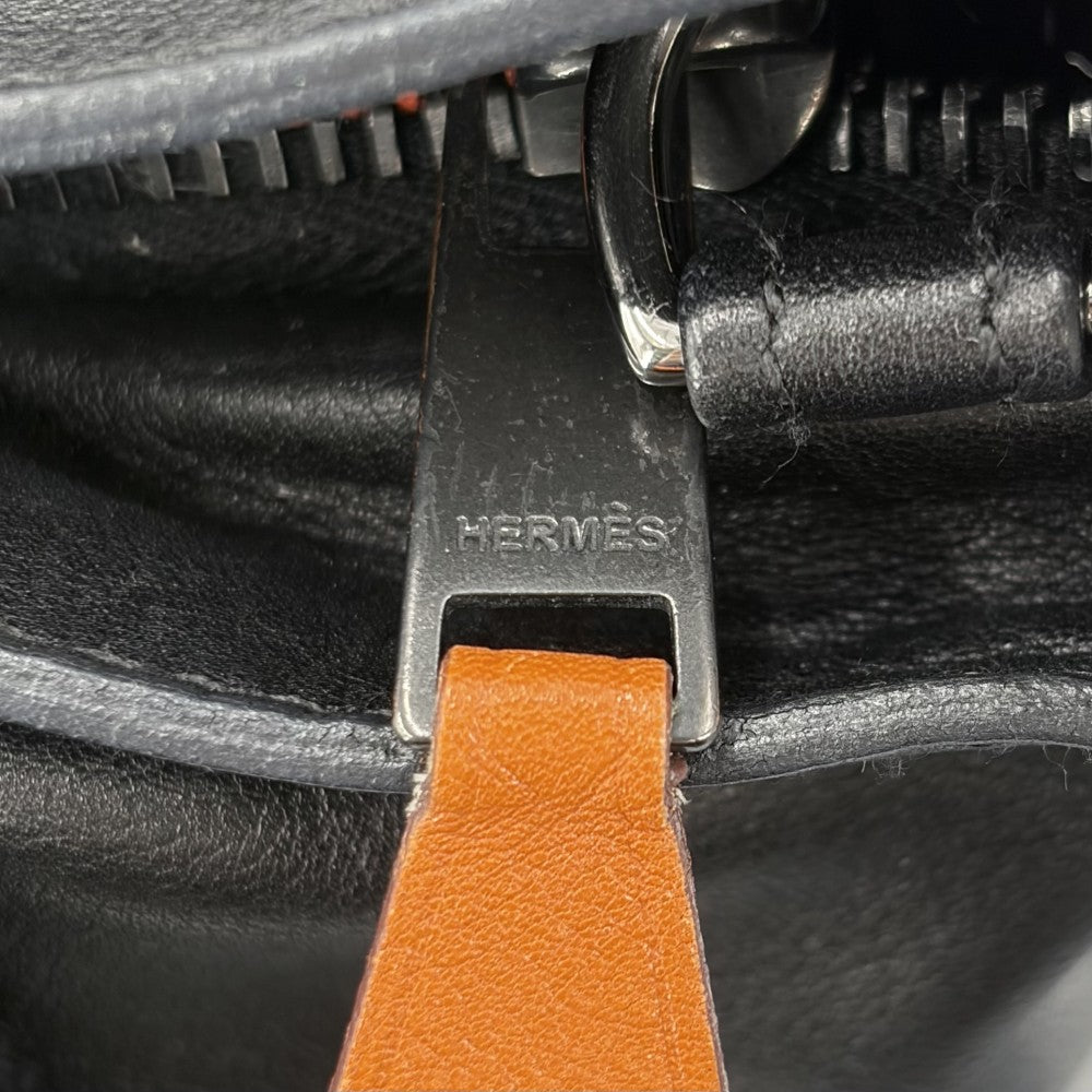 HERMES エルメス 2WAY キャラバンホリゾンタルMM ハンドバッグ ショルダーバッグ 鞄 かばん なし ヴォーデルマ ブラック 黒 シルバー金具 メンズ【中古品】