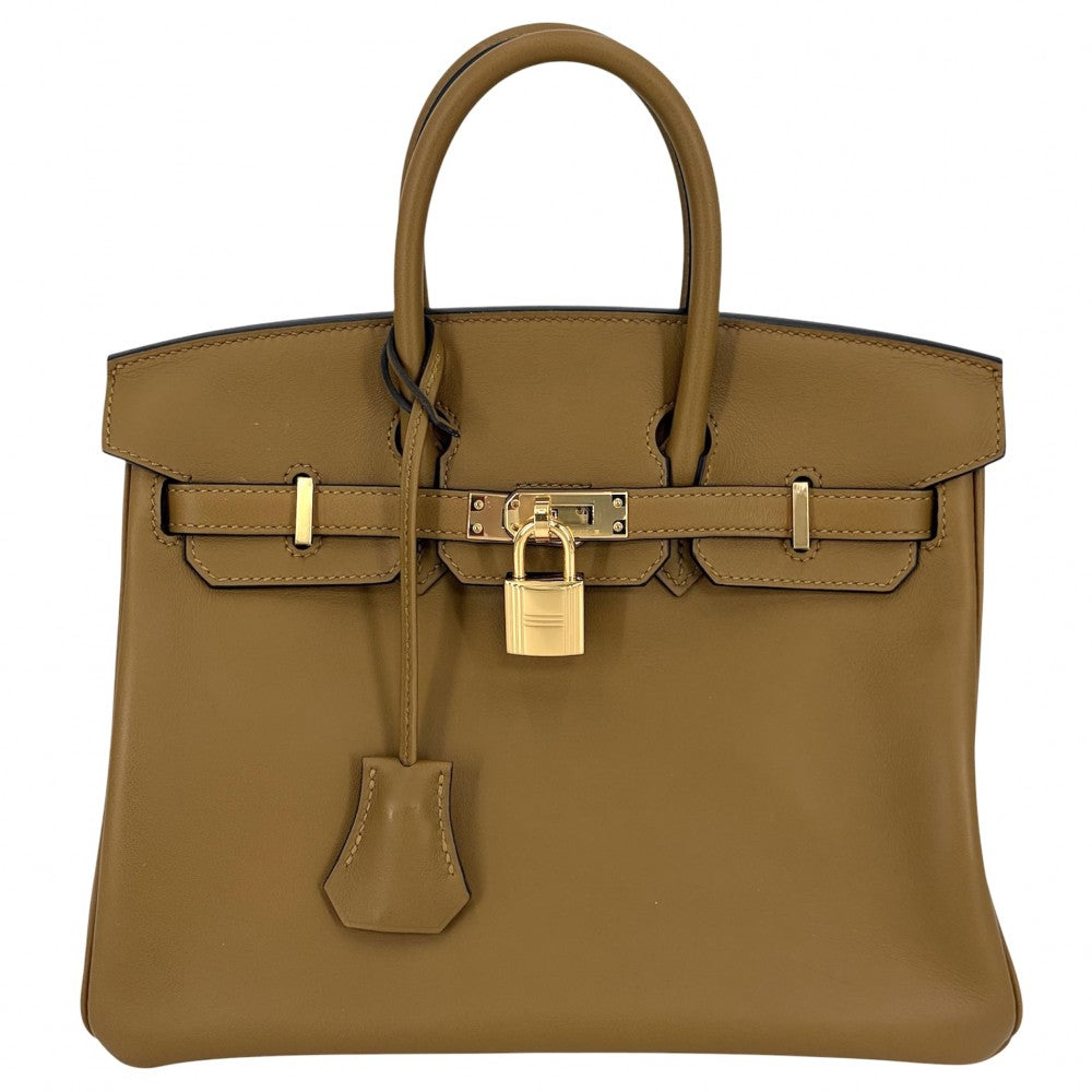 HERMES エルメス ハンドバッグ バーキン25 内縫い D刻印 レザー ブラウン 茶 ゴールド金具 レディース 2019年【中古品】