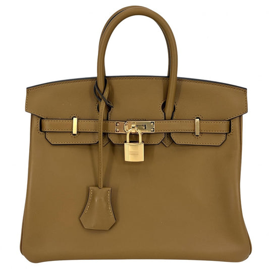 HERMES エルメス ハンドバッグ バーキン25 内縫い D刻印 レザー ブラウン 茶 ゴールド金具 レディース 2019年【中古品】