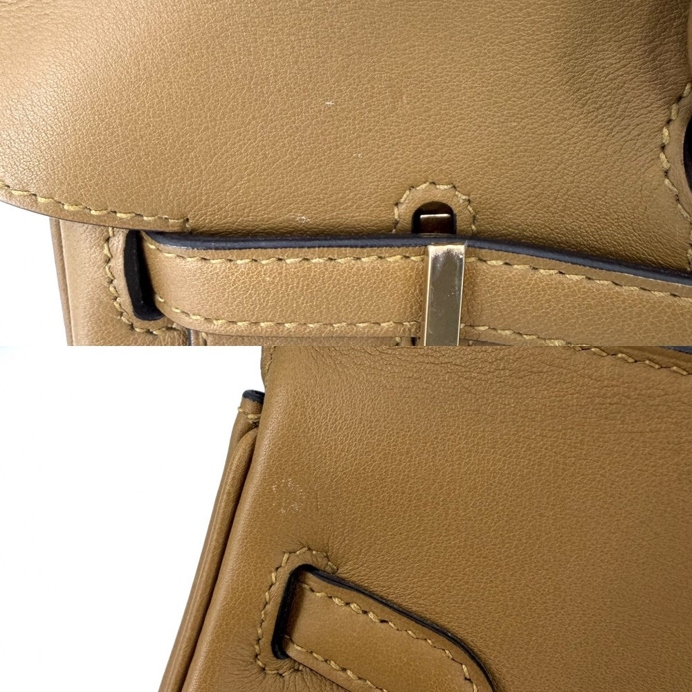 HERMES エルメス ハンドバッグ バーキン25 内縫い D刻印 レザー ブラウン 茶 ゴールド金具 レディース 2019年【中古品】
