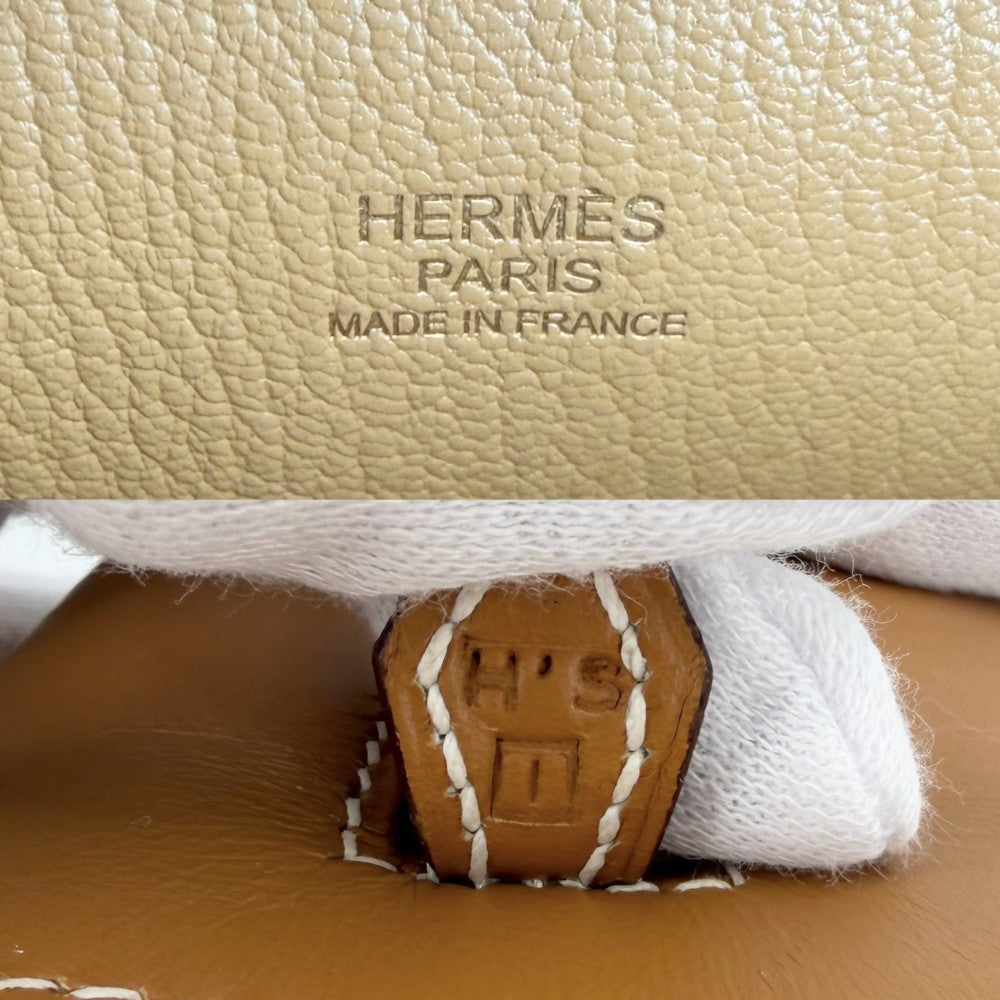 HERMES エルメス ハンドバッグ プリュム20 小さめ ミニバッグ シンプル □I刻印 レザー ブラウン系 ゴールド金具 レディース 2005年【中古品】
