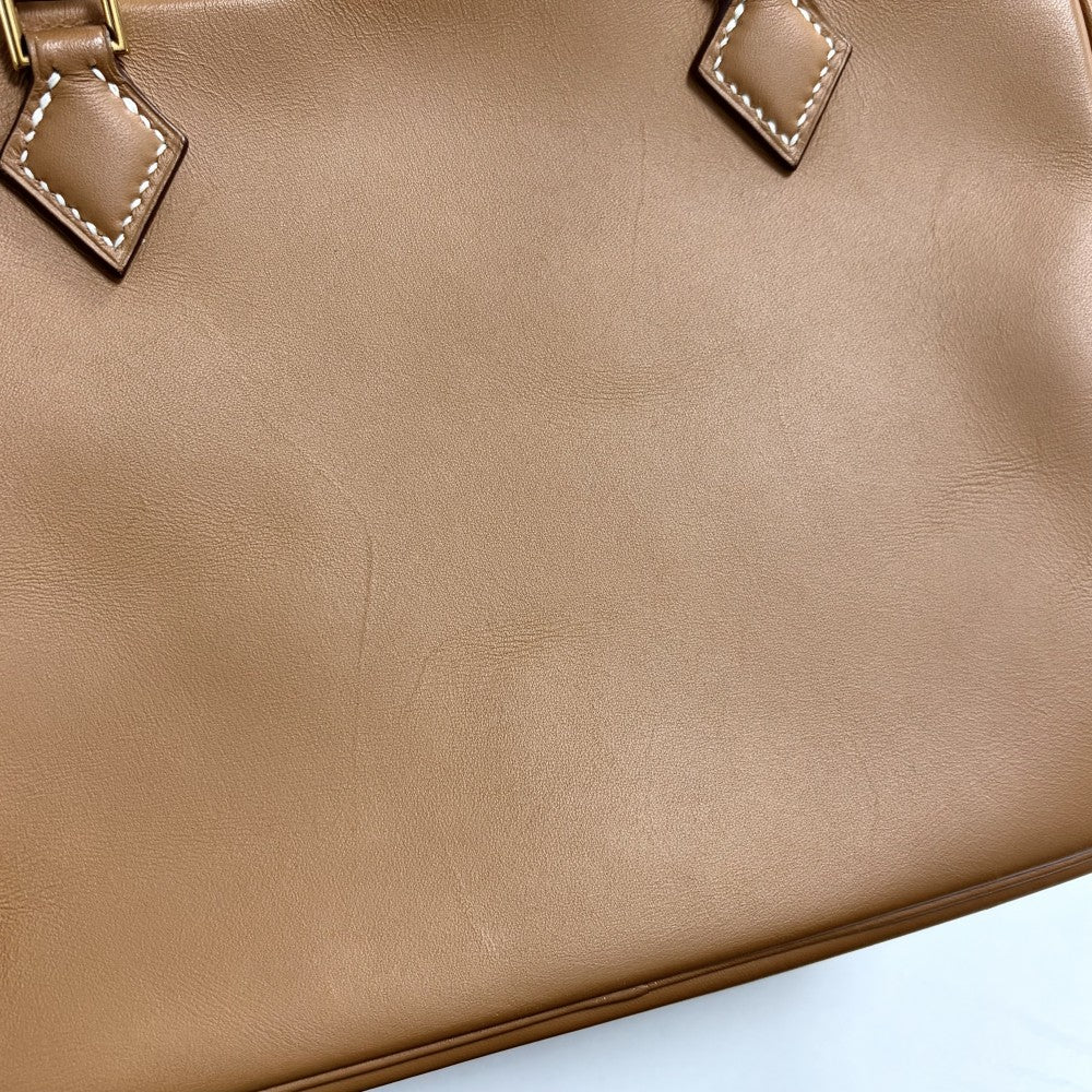 HERMES エルメス ハンドバッグ プリュム20 小さめ ミニバッグ シンプル □I刻印 レザー ブラウン系 ゴールド金具 レディース 2005年【中古品】