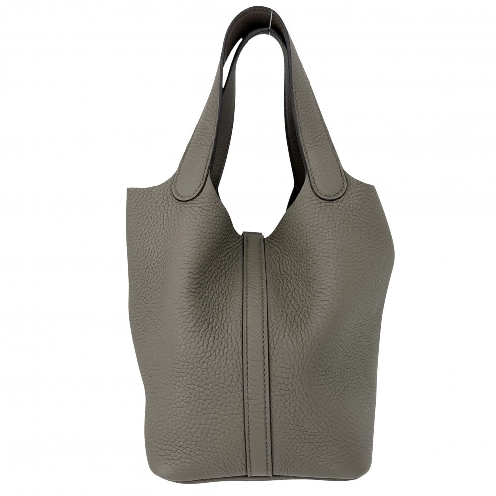 HERMES エルメス ハンドバッグ ピコタンロックPM A刻印 トリヨンクレマンス グレー系 シルバー金具 レディース 2017年【中古品】