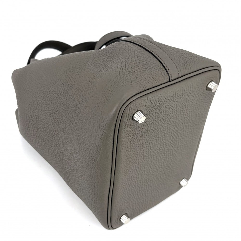 HERMES エルメス ハンドバッグ ピコタンロックPM A刻印 トリヨンクレマンス グレー系 シルバー金具 レディース 2017年【中古品】
