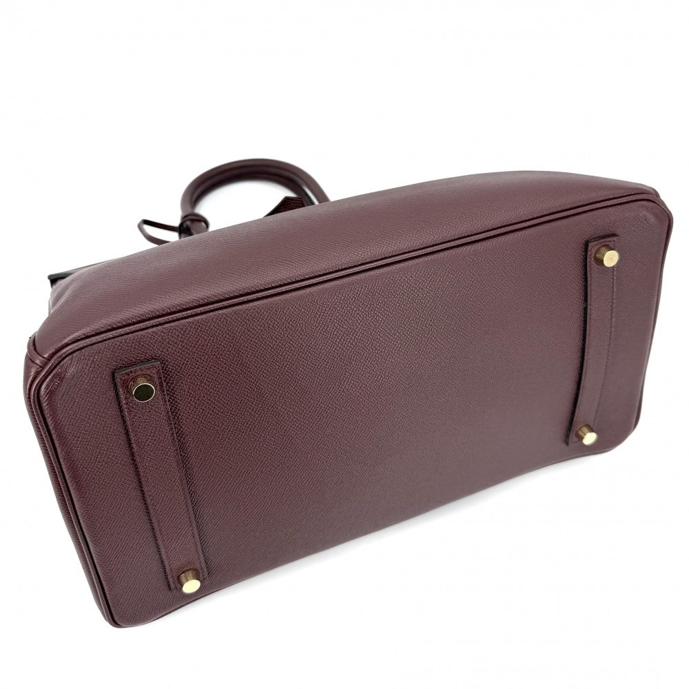 【開店SALE】 HERMES エルメス ハンドバッグ バーキン35 内縫い トートバッグ ワインレッド C刻印 レザー ボルドー系 ゴールド金具 レディース 2018年【中古品】