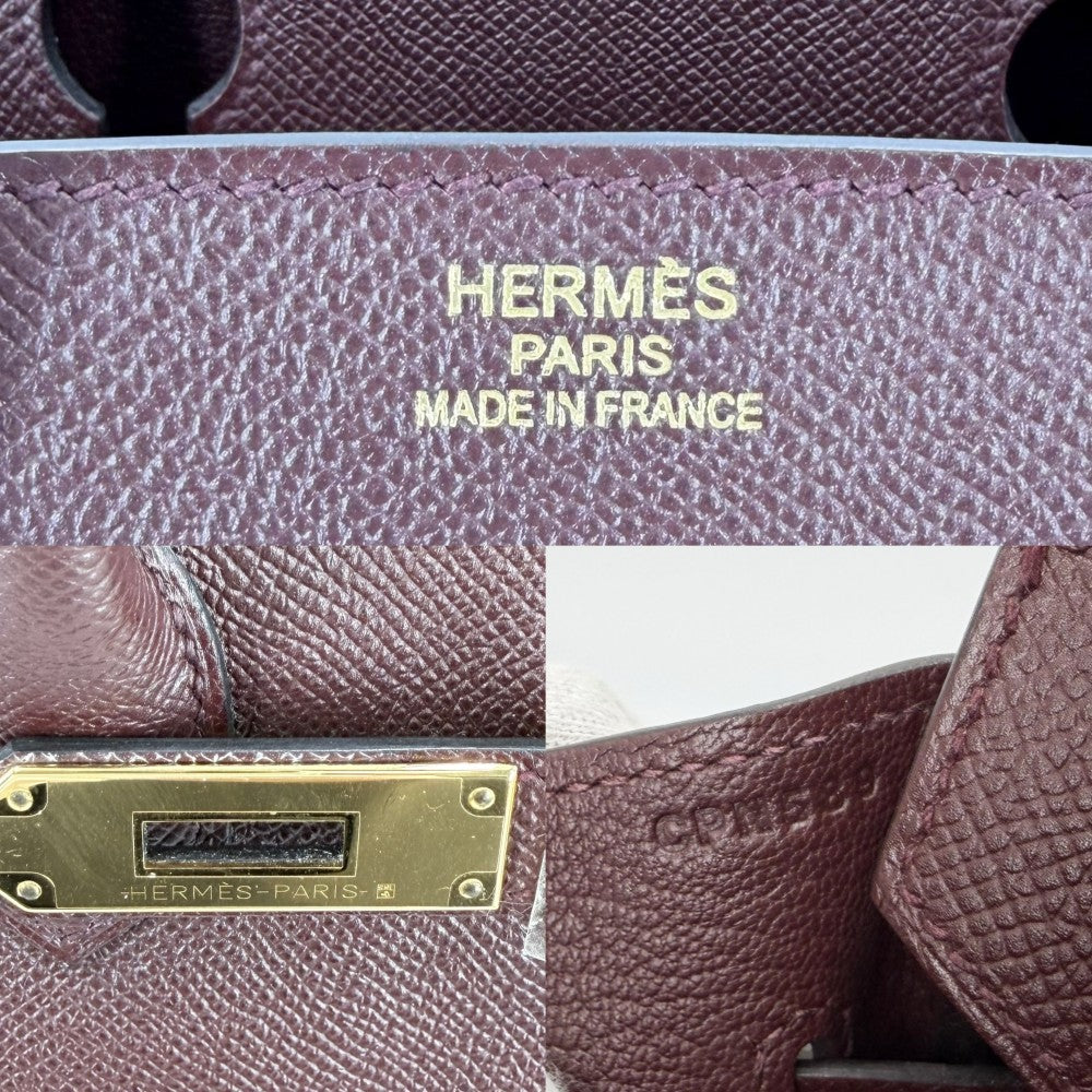 【開店SALE】 HERMES エルメス ハンドバッグ バーキン35 内縫い トートバッグ ワインレッド C刻印 レザー ボルドー系 ゴールド金具 レディース 2018年【中古品】