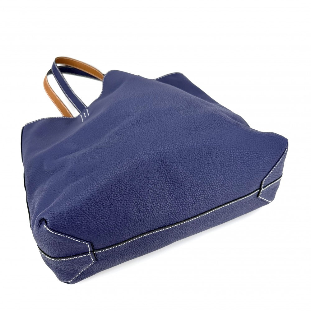 【開店SALE】 HERMES エルメス トートバッグ ドゥブルセンス45 リバーシブル ハンドバッグ Double Sens C刻印 トリヨンクレマンス ネイビー 紺 ブラウン 茶 レディース 2018年【中古品】