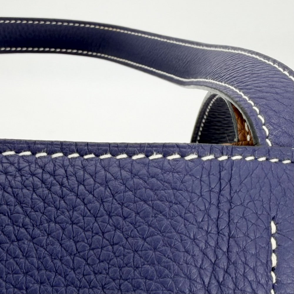 【開店SALE】 HERMES エルメス トートバッグ ドゥブルセンス45 リバーシブル ハンドバッグ Double Sens C刻印 トリヨンクレマンス ネイビー 紺 ブラウン 茶 レディース 2018年【中古品】