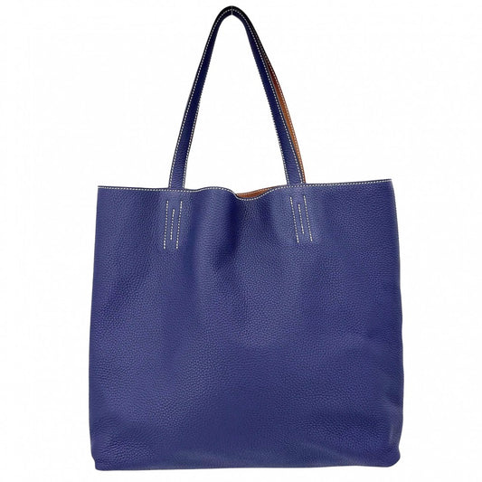 【開店SALE】 HERMES エルメス トートバッグ ドゥブルセンス45 リバーシブル ハンドバッグ Double Sens C刻印 トリヨンクレマンス ネイビー 紺 ブラウン 茶 レディース 2018年【中古品】