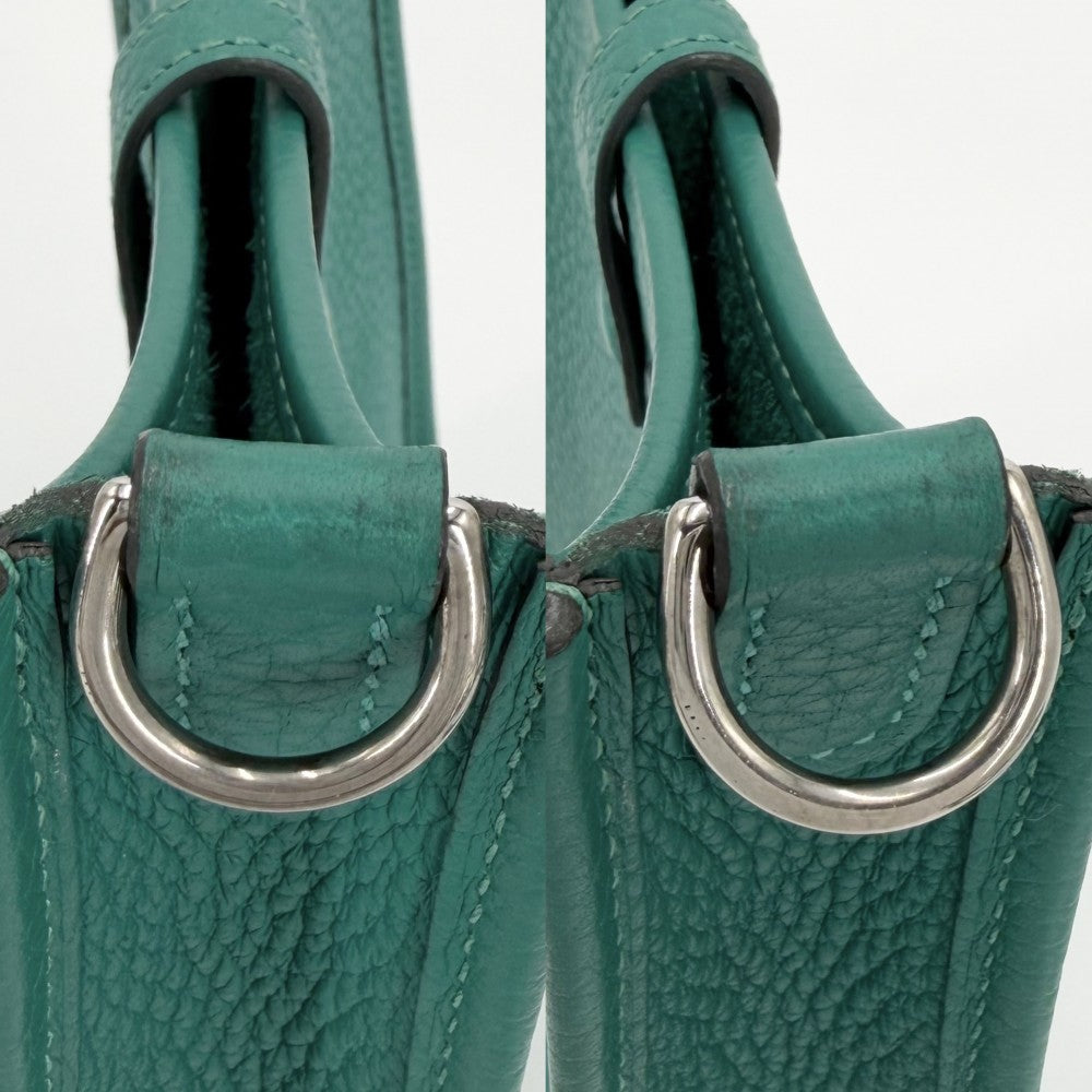 HERMES エルメス ショルダーバッグ エブリンTPM D刻印 レザー グリーン 緑 シルバー金具 レディース 2019年【中古品】