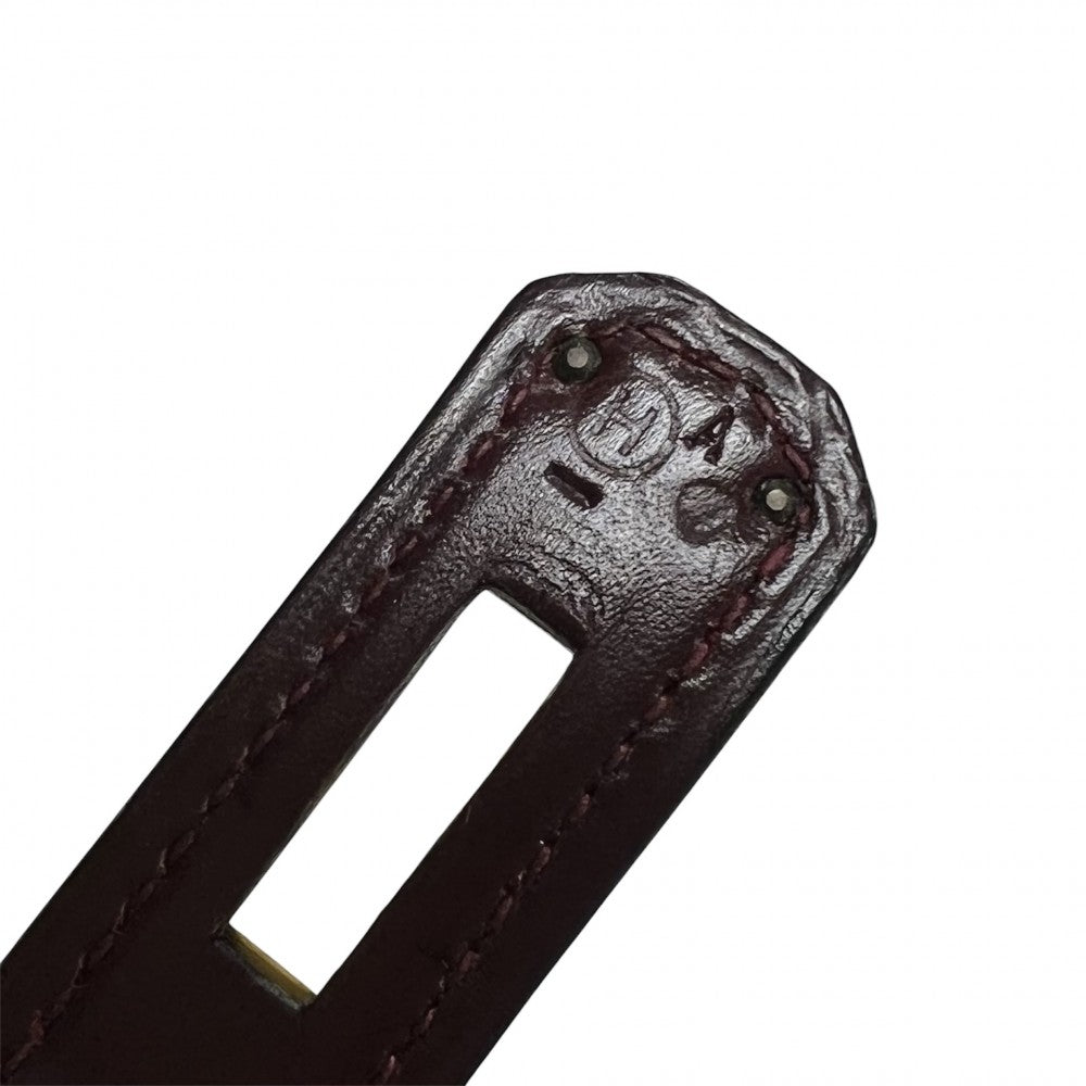 【開店SALE】 HERMES エルメス ハンドバッグ ケリー28 外縫い ○H刻印 ボックスカーフ ボルドー ゴールド金具 レディース 1978年【中古品】