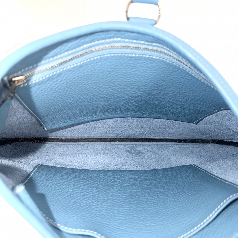 HERMES エルメス ショルダーバッグ トリム35 ワンショルダー □H刻印 レザー ブルー系 シルバー金具 レディース 2004年【中古品】