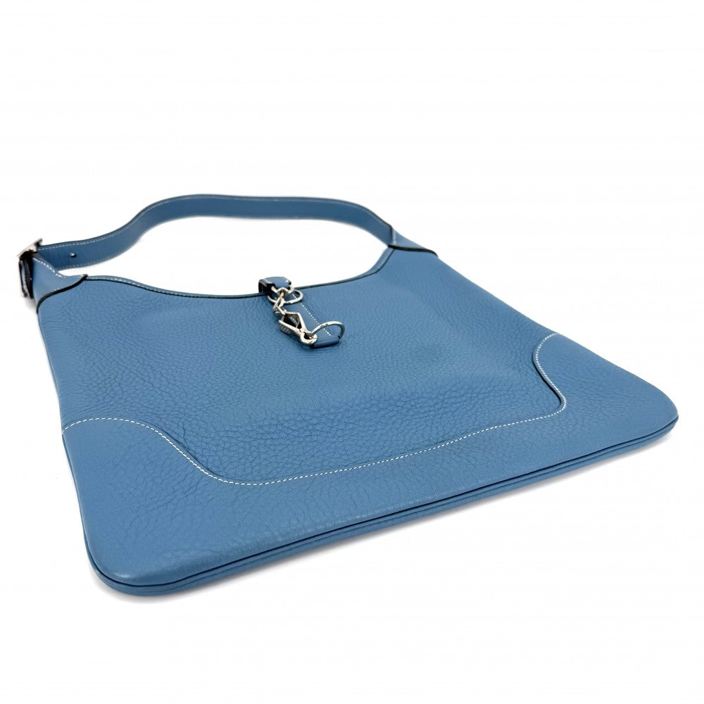 HERMES エルメス ショルダーバッグ トリム35 ワンショルダー □H刻印 レザー ブルー系 シルバー金具 レディース 2004年【中古品】