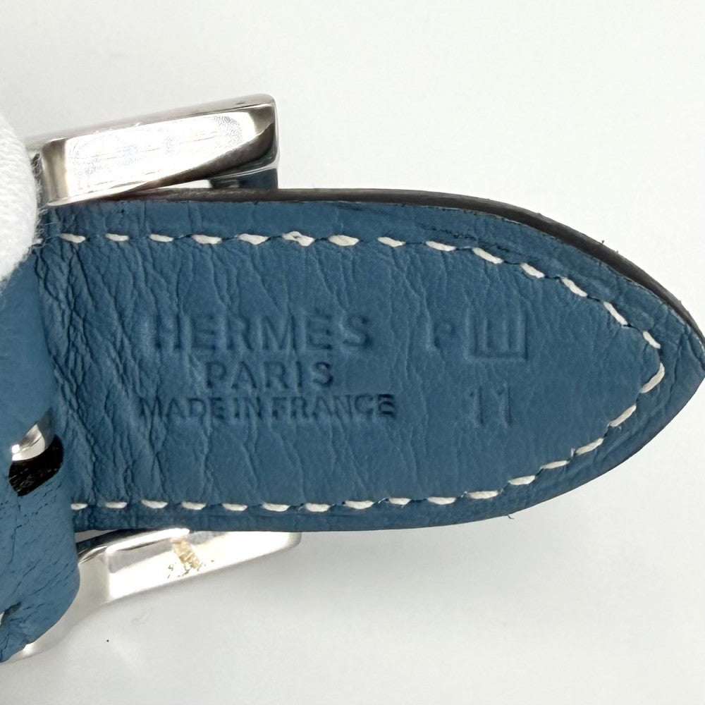 HERMES エルメス ショルダーバッグ トリム35 ワンショルダー □H刻印 レザー ブルー系 シルバー金具 レディース 2004年【中古品】