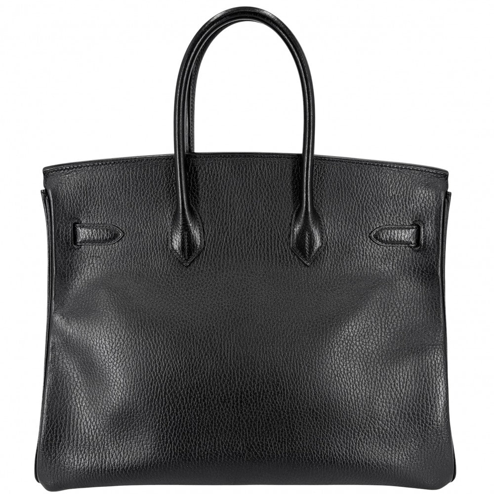 HERMES エルメス ハンドバッグ バーキン35 内縫い □C刻印 レザー ブラック 黒 ゴールド金具 レディース 1999年【中古品】