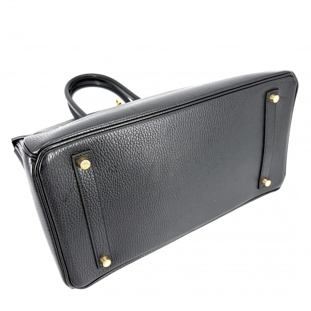 HERMES エルメス ハンドバッグ バーキン35 内縫い □C刻印 レザー ブラック 黒 ゴールド金具 レディース 1999年【中古品】