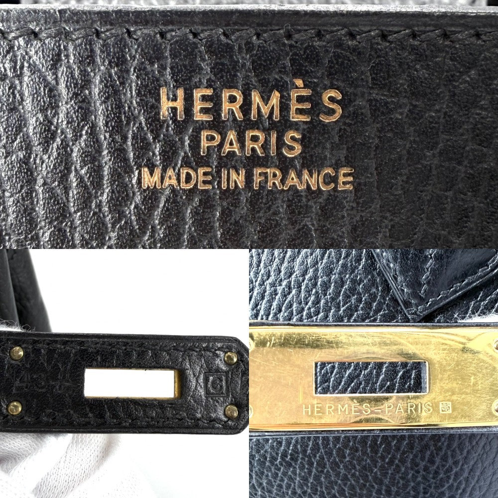HERMES エルメス ハンドバッグ バーキン35 内縫い □C刻印 レザー ブラック 黒 ゴールド金具 レディース 1999年【中古品】