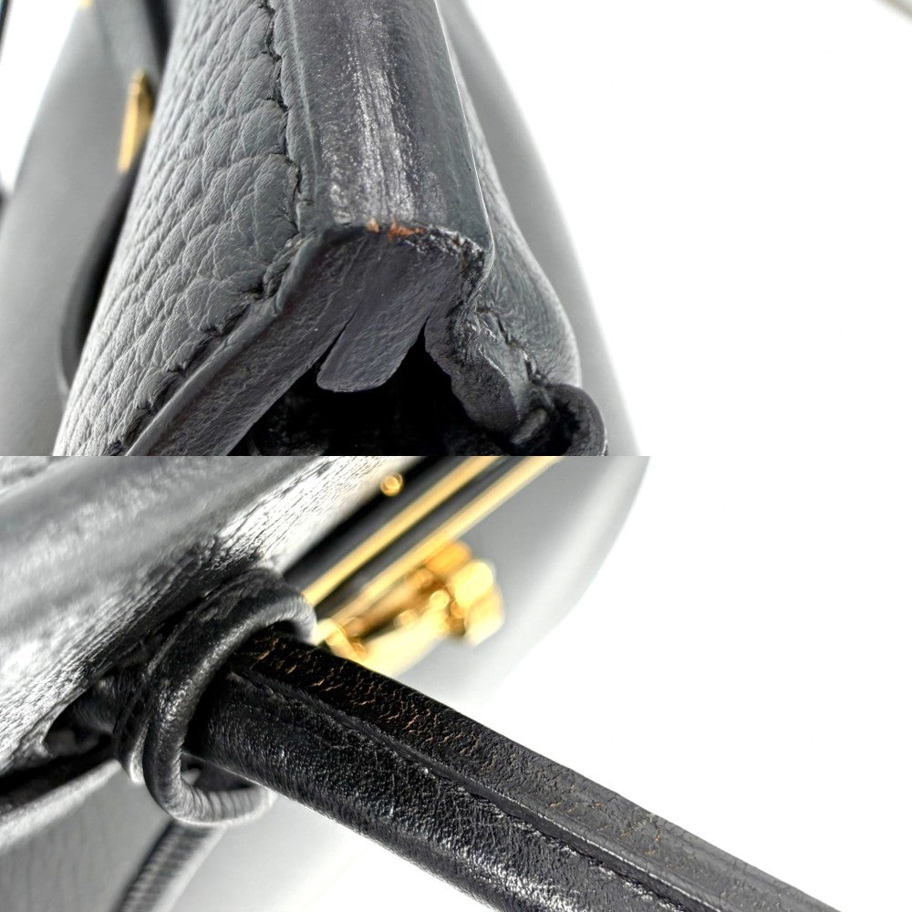 HERMES エルメス ハンドバッグ バーキン35 内縫い □C刻印 レザー ブラック 黒 ゴールド金具 レディース 1999年【中古品】