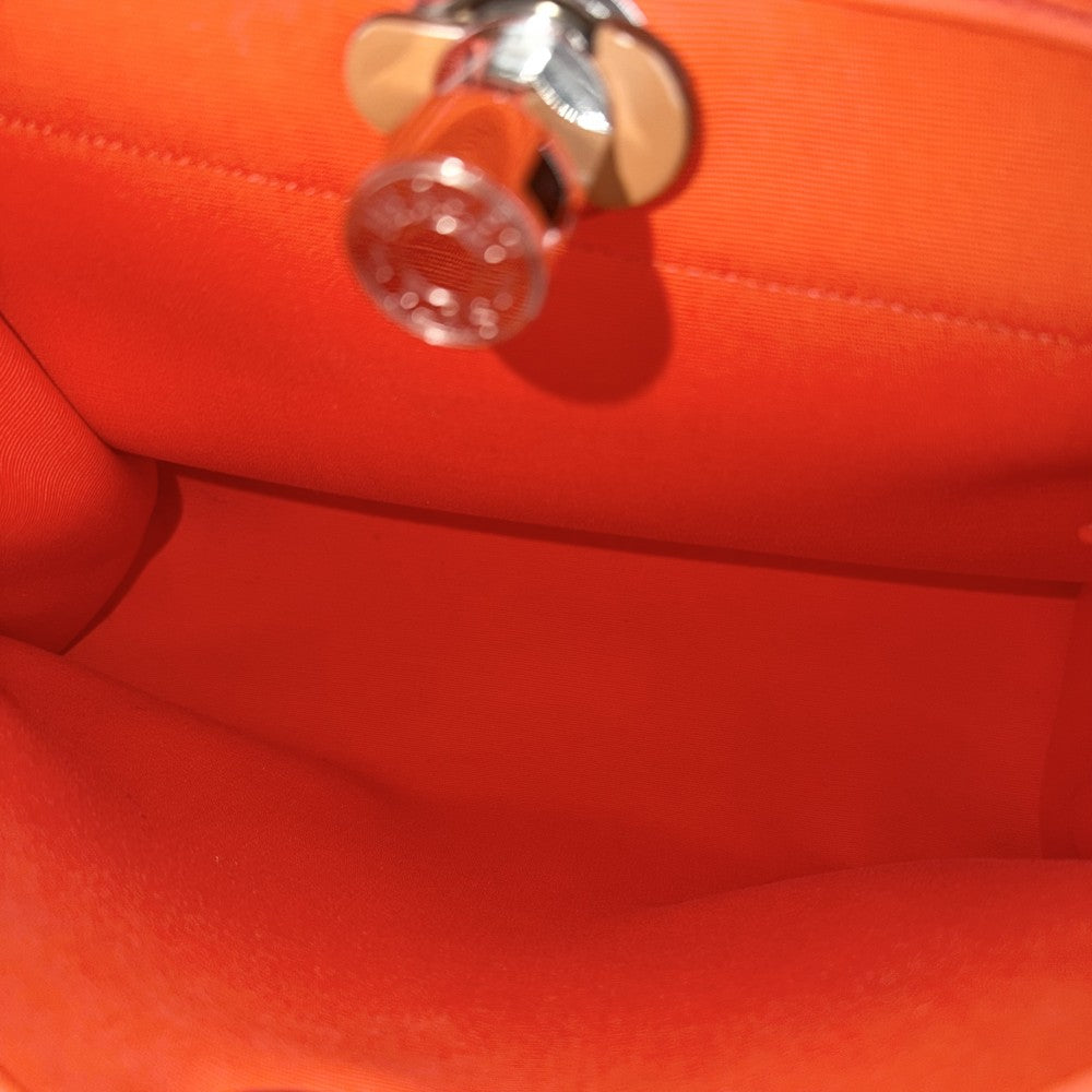 HERMES エルメス 2WAY エールバッグPM ハンドバッグ ショルダーバッグ D刻印 レザー キャンバス オレンジ ブラウン 茶 シルバー金具 レディース 2019年【中古品】