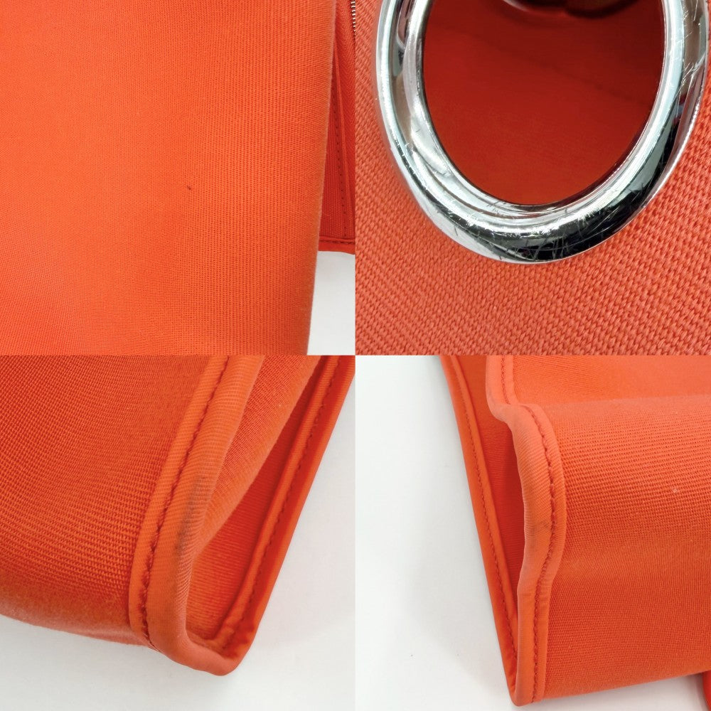HERMES エルメス 2WAY エールバッグPM ハンドバッグ ショルダーバッグ D刻印 レザー キャンバス オレンジ ブラウン 茶 シルバー金具 レディース 2019年【中古品】