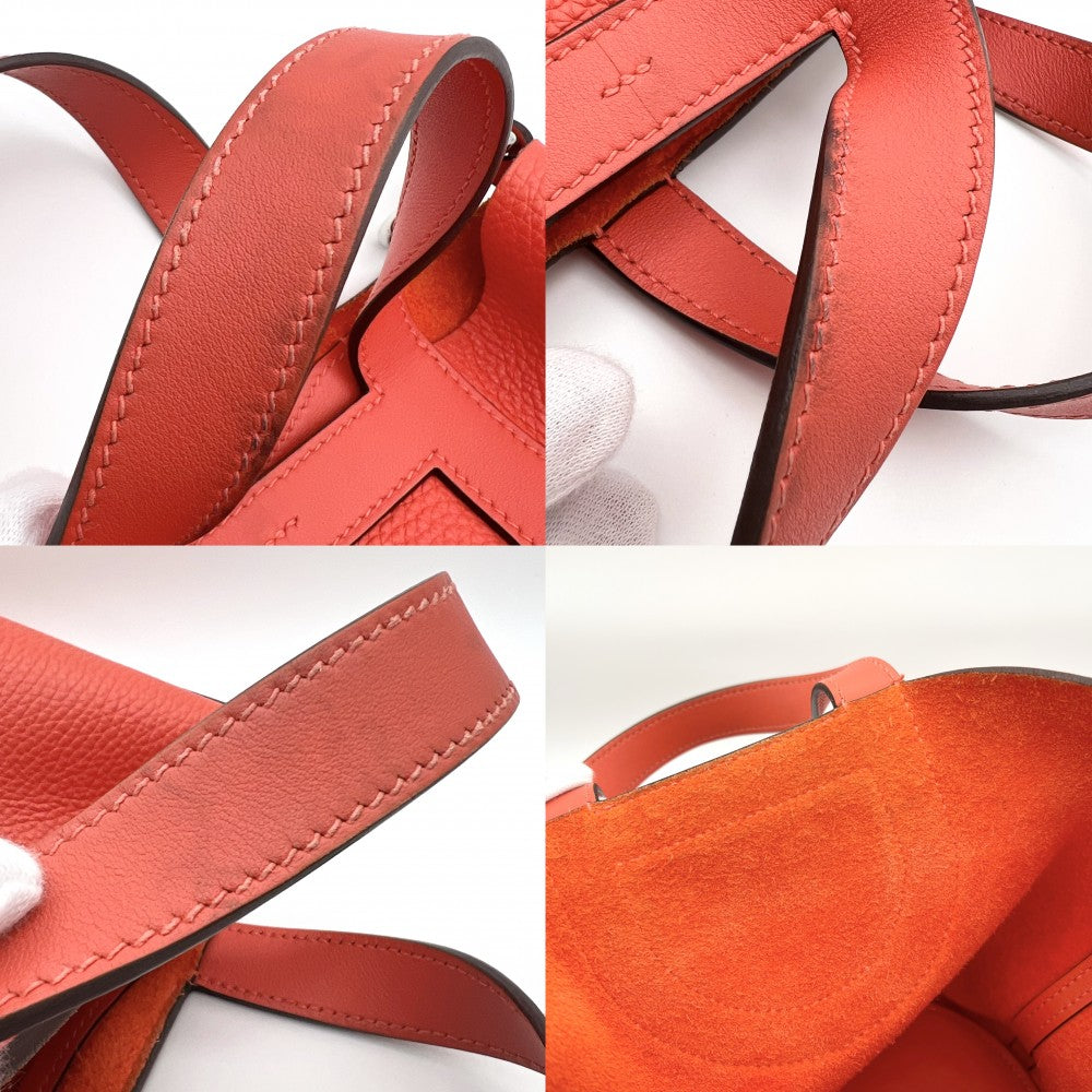 HERMES エルメス ハンドバッグ インザループ18 シェーヌピコ 小さめ W刻印 トリヨンクレマンス オレンジ系 シルバー金具 レディース 2024年【中古品】