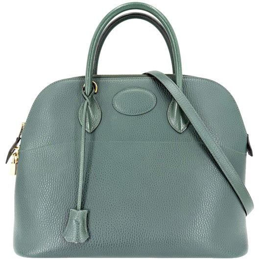 HERMES エルメス 2WAY ボリード35 ハンドバッグ ショルダーバッグ ○W刻印 レザー グリーン 緑 ゴールド金具 レディース 1993年【中古品】