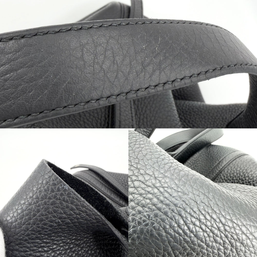 HERMES エルメス ハンドバッグ ピコタンロックMM W刻印 レザー ブラック 黒 シルバー金具 レディース 2024年【中古品】