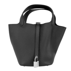 HERMES エルメス ハンドバッグ ピコタンロックPM K刻印 レザー ブラック 黒 シルバー金具 レディース 2025年【中古品】