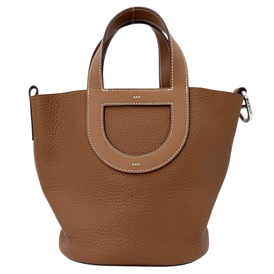 HERMES エルメス ハンドバッグ インザループ18 トリヨンクレマンス ヴォースイフト W刻印 レザー ブラウン 茶 シルバー金具 レディース 2024年【中古品】