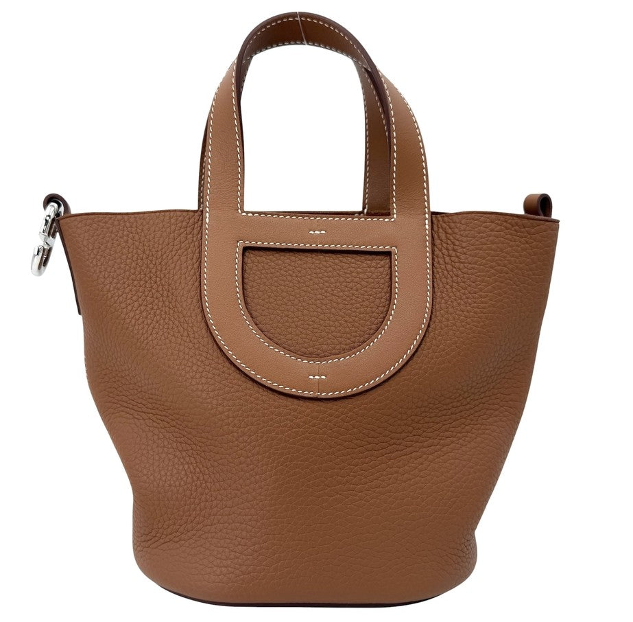HERMES エルメス ハンドバッグ インザループ18 トリヨンクレマンス ヴォースイフト W刻印 レザー ブラウン 茶 シルバー金具 レディース 2024年【中古品】