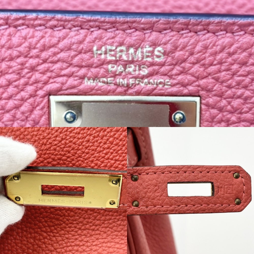【開店SALE】 HERMES エルメス 2WAY ケリー28 内縫い ハンドバッグ ショルダーバッグ 鞄 かばん □R刻印 トリヨンクレマンス オレンジレッド系 ゴールド金具 レディース 2014年【中古品】