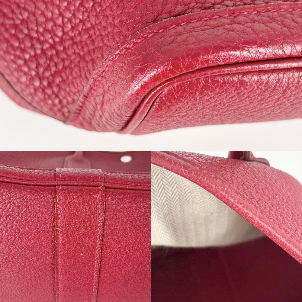 HERMES エルメス ハンドバッグ ガーデンパーティPM トートバッグ かばん 鞄 □Q刻印 レザー レッド 赤 シルバー金具 レディース 2013年【中古品】