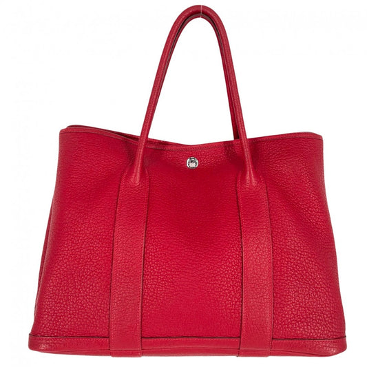 HERMES エルメス ハンドバッグ ガーデンパーティPM トートバッグ かばん 鞄 □Q刻印 レザー レッド 赤 シルバー金具 レディース 2013年【中古品】