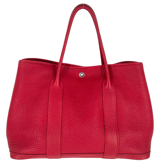 HERMES エルメス ハンドバッグ ガーデンパーティPM トートバッグ かばん 鞄 □Q刻印 レザー レッド 赤 シルバー金具 レディース 2013年【中古品】