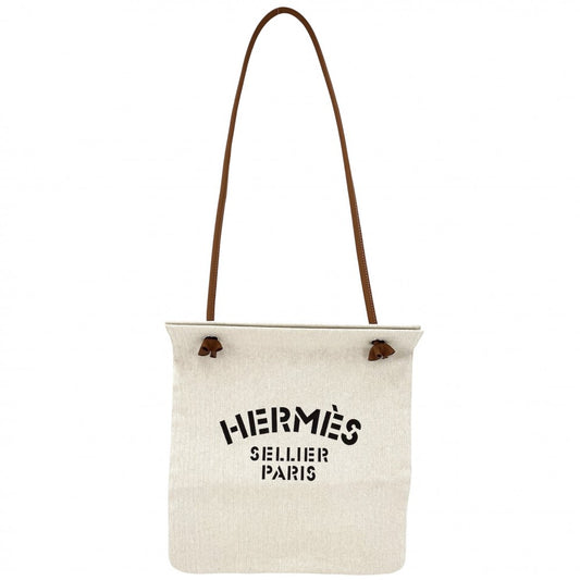 HERMES エルメス トートバッグ アリーヌMM ハンドバッグ K刻印 トワルシェブロン レザー ベージュ ブラウン 茶 シルバー金具 レディース 2025年【中古品】