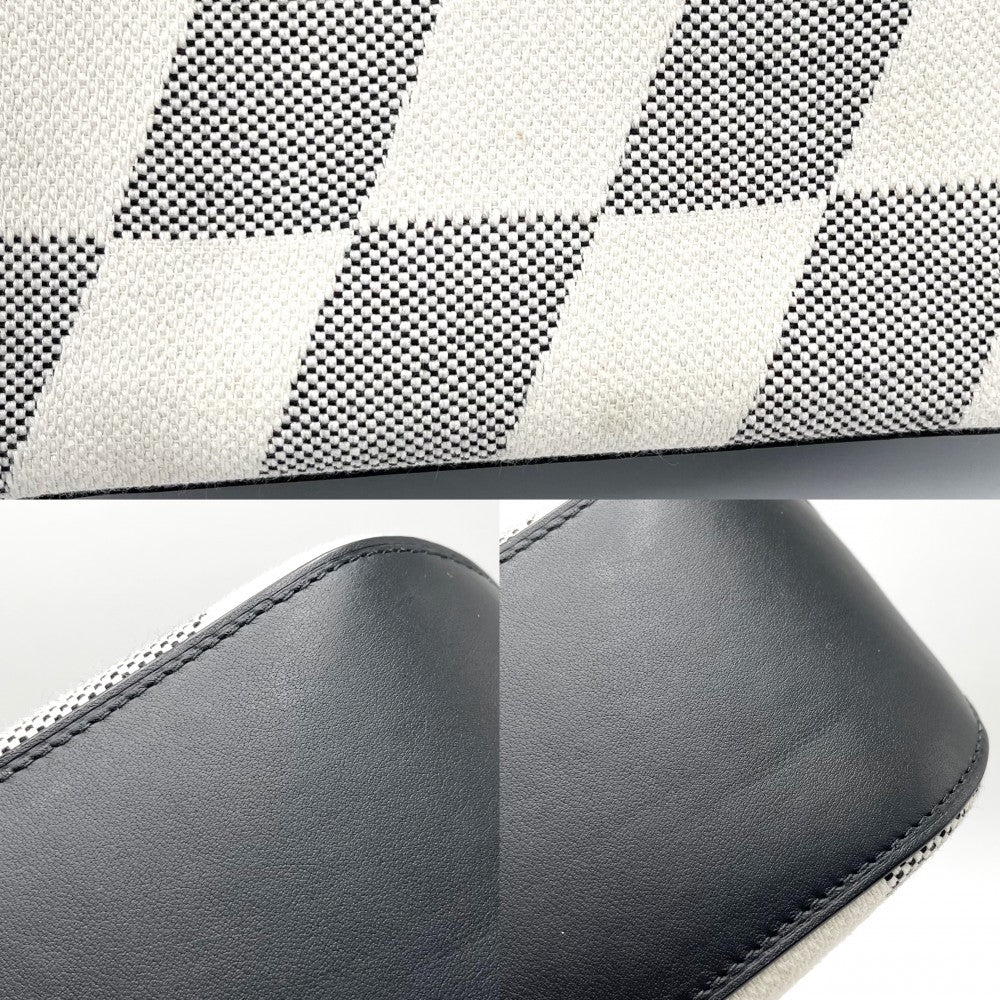 HERMES エルメス 2WAY H アン ビエ 27 ハンドバッグ ショルダーバッグ メンズ レディース Z刻印 キャンバス レザー ベージュ ブラック 黒 ユニセックス 2021年【中古品】