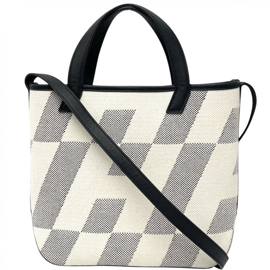 【開店SALE】 HERMES エルメス 2WAY H アン ビエ 27 ハンドバッグ ショルダーバッグ メンズ レディース Z刻印 キャンバス レザー ベージュ ブラック 黒 ユニセックス 2021年【中古品】