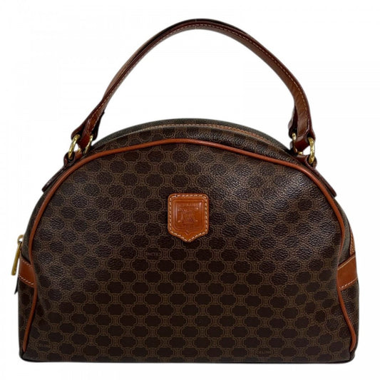 CELINE セリーヌ ショルダーバッグ ﾏｶﾀﾞﾑ レザー ブラウン 茶 ゴールド金具 レディース【中古品】