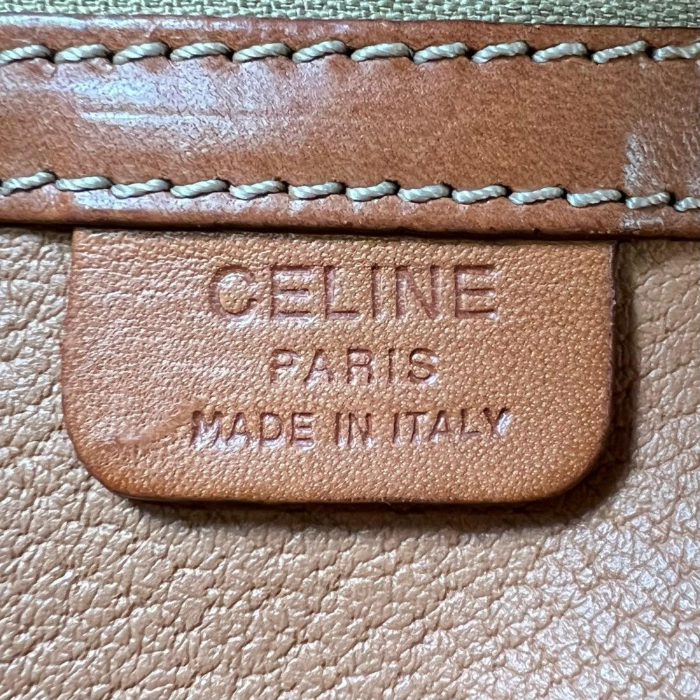CELINE セリーヌ ショルダーバッグ ﾏｶﾀﾞﾑ レザー ブラウン 茶 ゴールド金具 レディース【中古品】