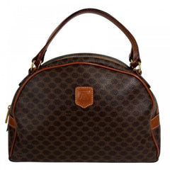 CELINE セリーヌ ショルダーバッグ ﾏｶﾀﾞﾑ レザー ブラウン 茶 ゴールド金具 レディース【中古品】