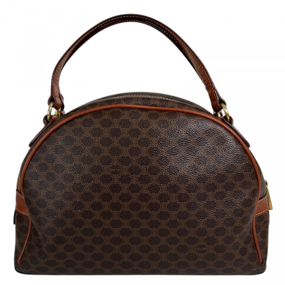 CELINE セリーヌ ショルダーバッグ ﾏｶﾀﾞﾑ レザー ブラウン 茶 ゴールド金具 レディース【中古品】