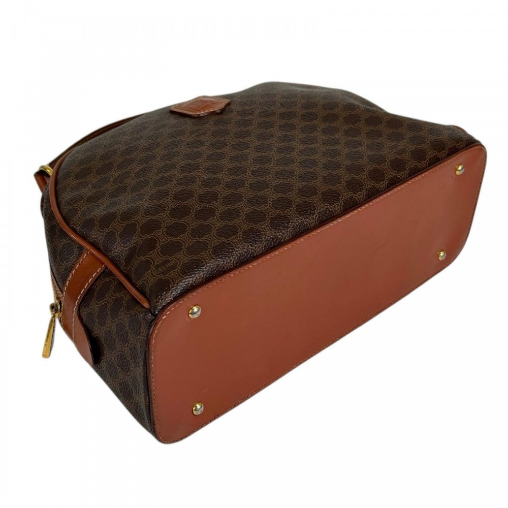 CELINE セリーヌ ショルダーバッグ ﾏｶﾀﾞﾑ レザー ブラウン 茶 ゴールド金具 レディース【中古品】