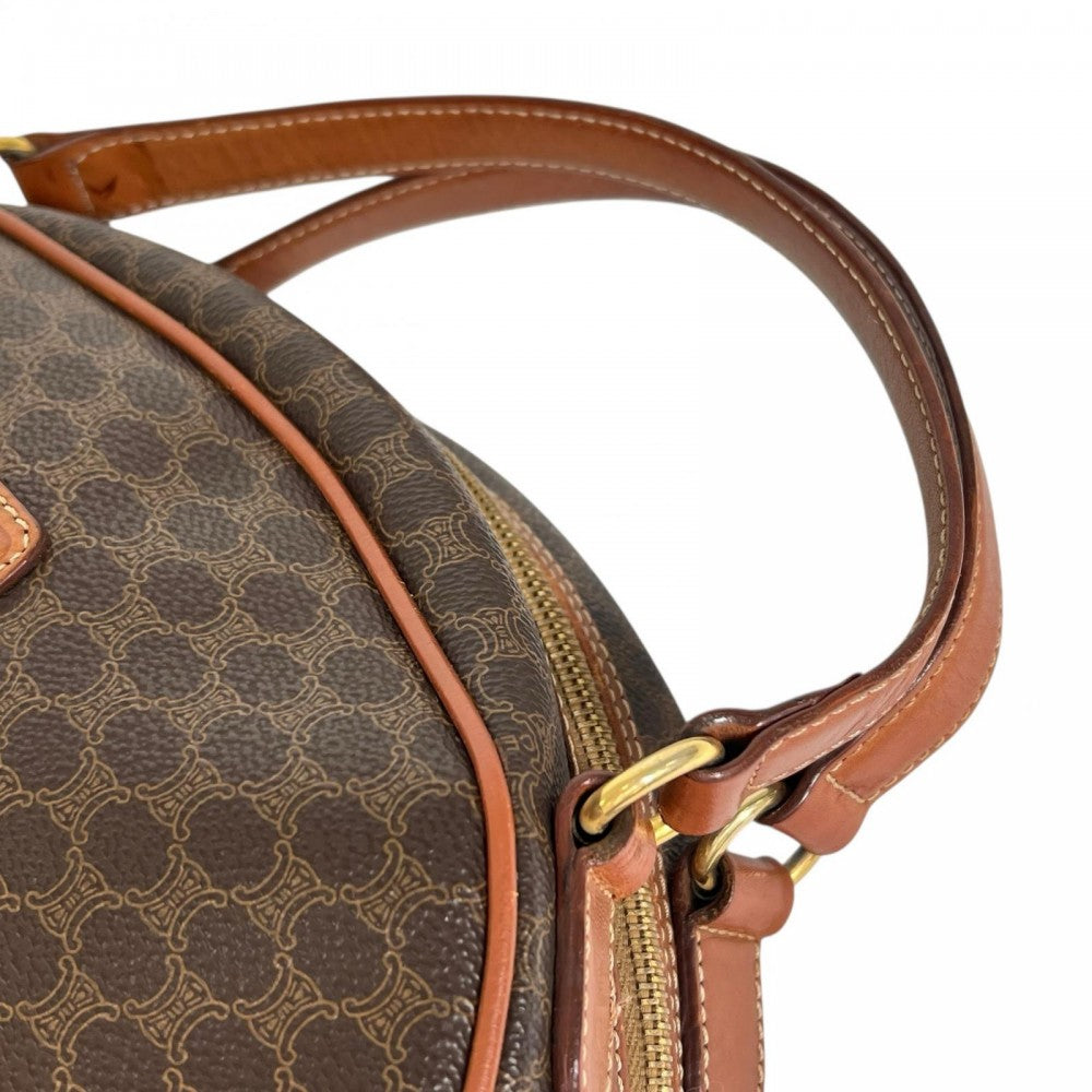 CELINE セリーヌ ショルダーバッグ ﾏｶﾀﾞﾑ レザー ブラウン 茶 ゴールド金具 レディース【中古品】