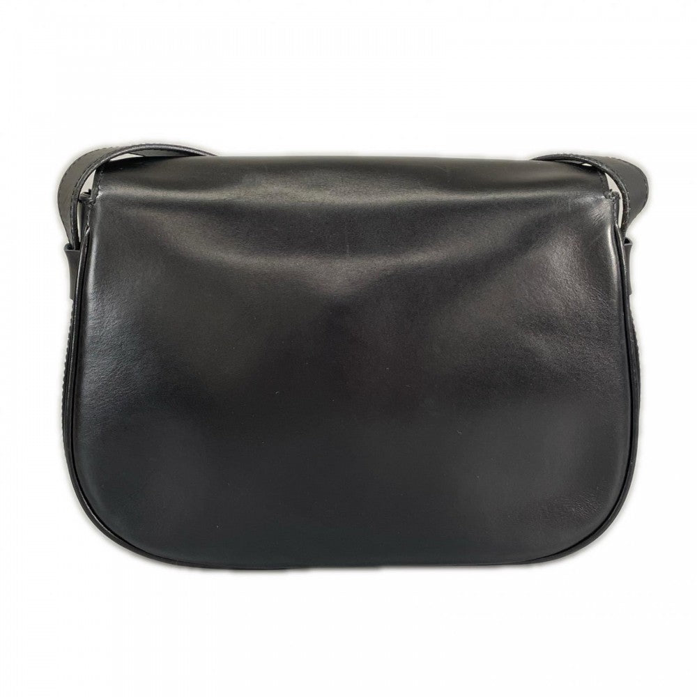 CELINE セリーヌ ショルダーバッグ オールドセリーヌ レザー ブラック 黒 ゴールド金具 レディース【中古品】