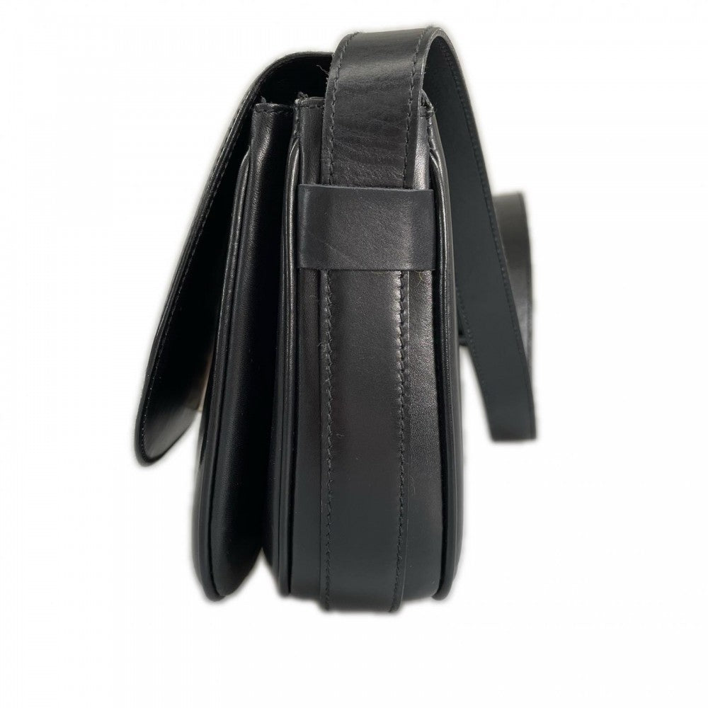 CELINE セリーヌ ショルダーバッグ オールドセリーヌ レザー ブラック 黒 ゴールド金具 レディース【中古品】