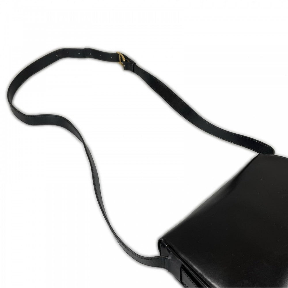 CELINE セリーヌ ショルダーバッグ オールドセリーヌ レザー ブラック 黒 ゴールド金具 レディース【中古品】