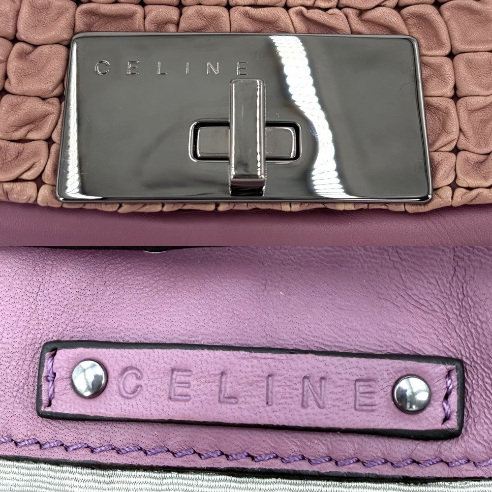 CELINE セリーヌ ハンドバッグ ワンハンドバッグ レザー ピンク シルバー金具 レディース【中古品】