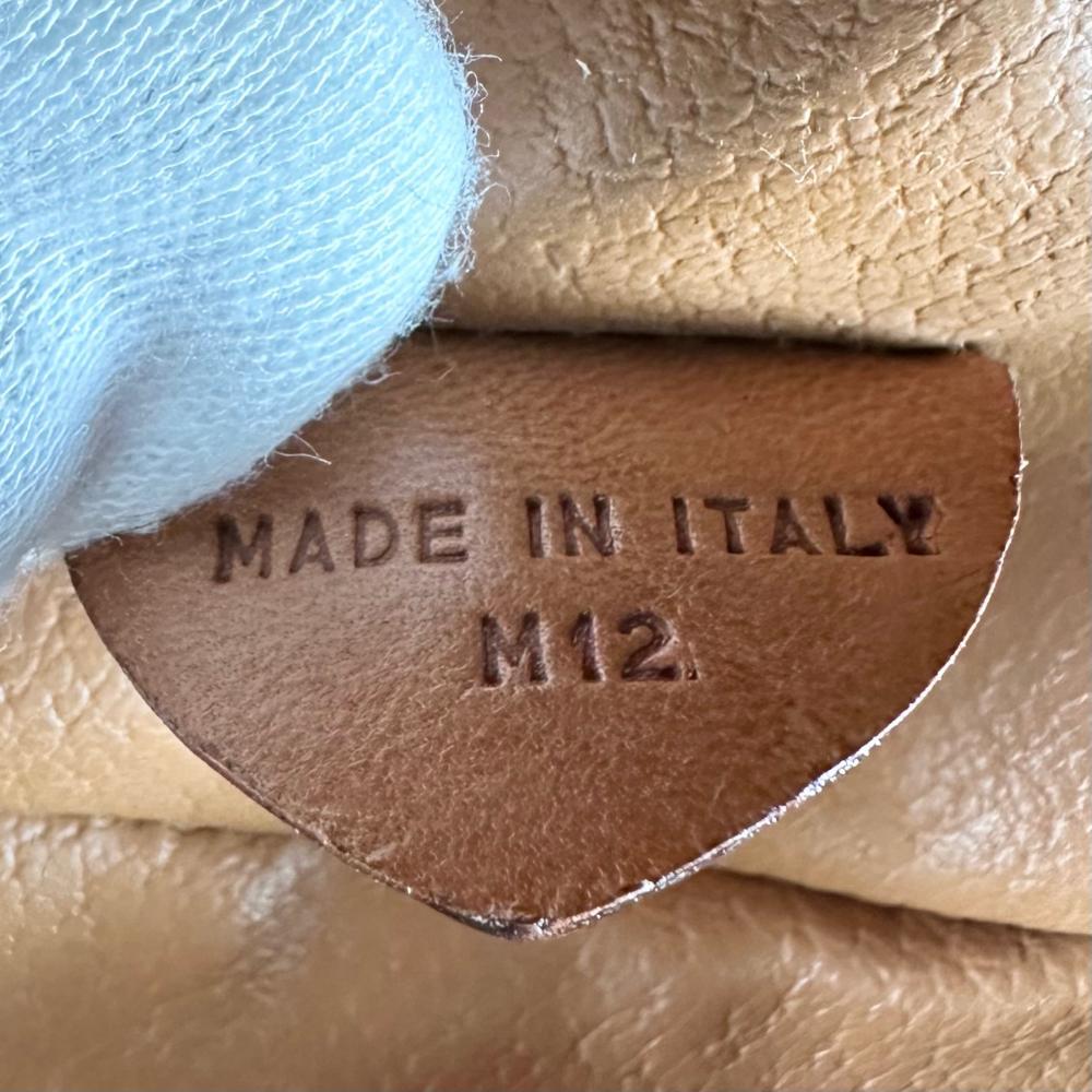 CELINE セリーヌ ショルダーバッグ マカダム ヴィンテージ M12 PVCコーティングキャンバス レザー ブラウン 茶 ゴールド金具 レディース【中古品】