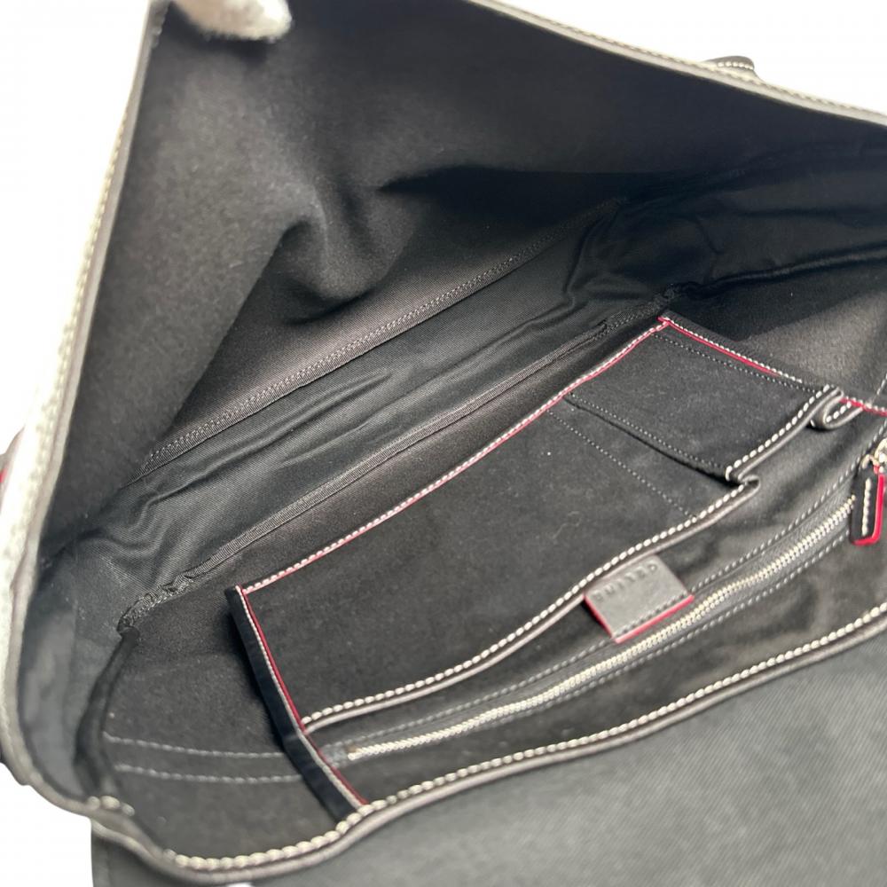 CELINE セリーヌ ショルダーバッグ マカダム メッセンジャーバッグ キャンバス グレー シルバー金具 レディース【中古品】